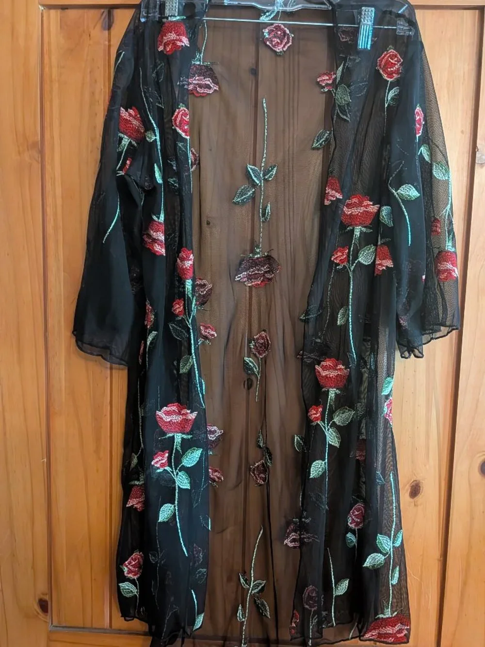Sheer Rosebud Boho Kimono- one size